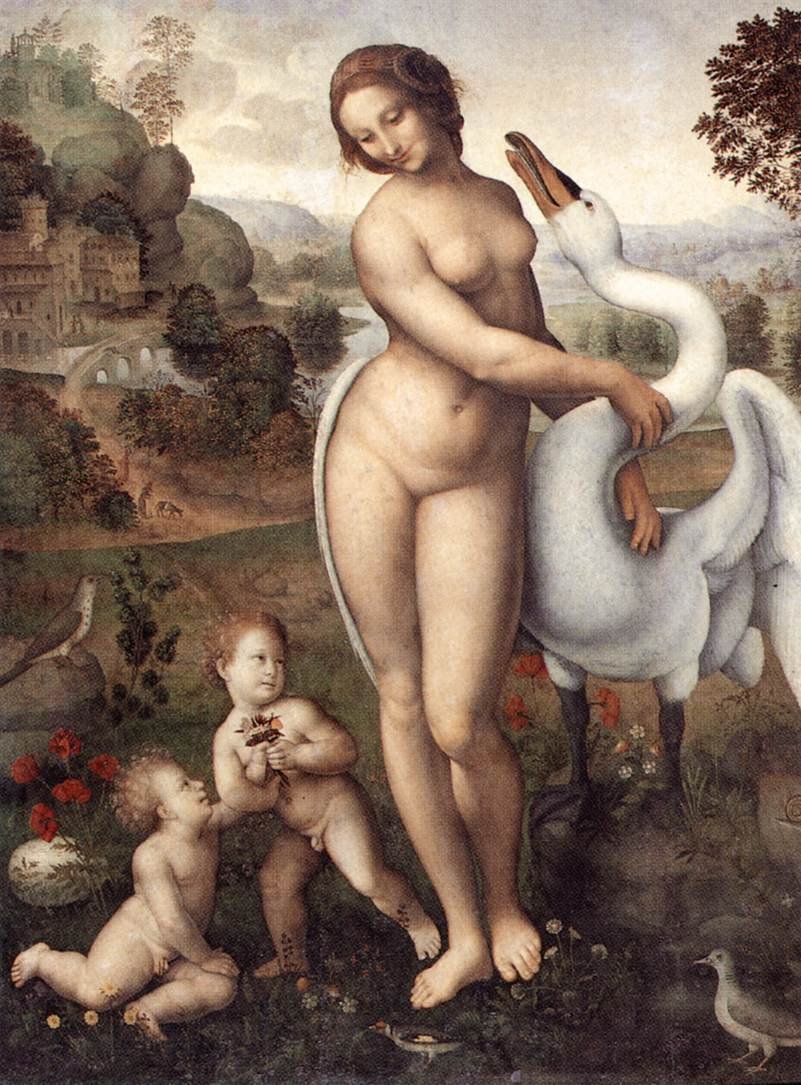 Leda i łabędź autorstwa Leonardo da Vinci
