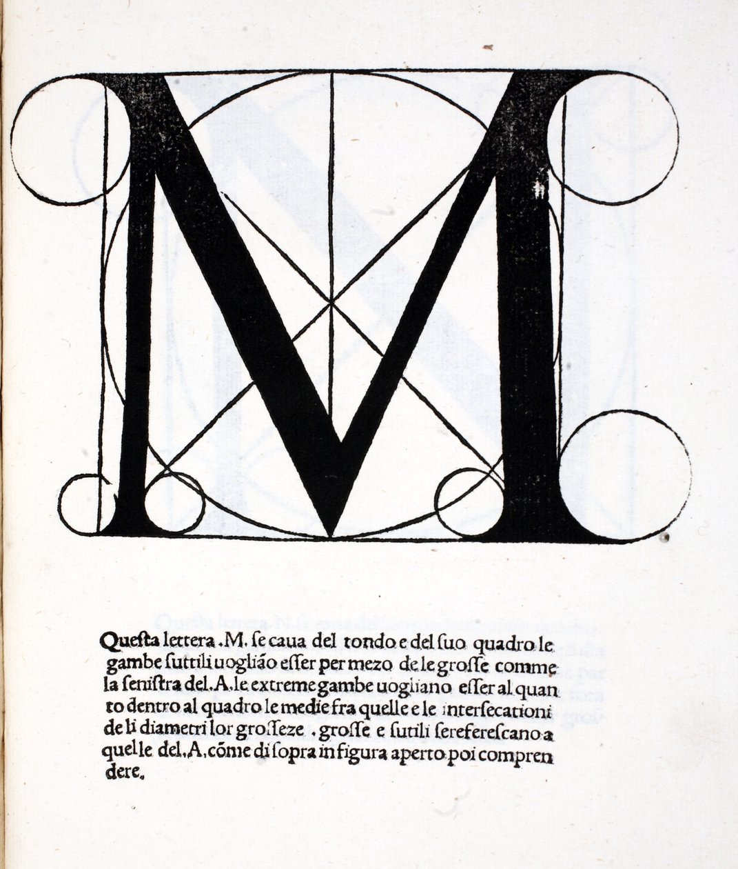 M, ilustracja z „Divina Proportione” Luca Pacioli (ok. 1445-1517), pierwotnie wyd. Wenecja, 1509 autorstwa Leonardo da Vinci
