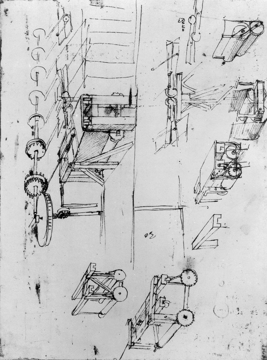 Konstrukcje maszyn, fol. 367r-b (pióro i tusz na papierze) autorstwa Leonardo da Vinci