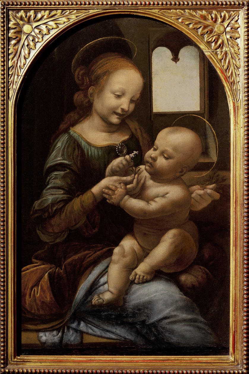 Madonna z kwiatem, czyli Madonna Benois, ok.1478 autorstwa Leonardo da Vinci