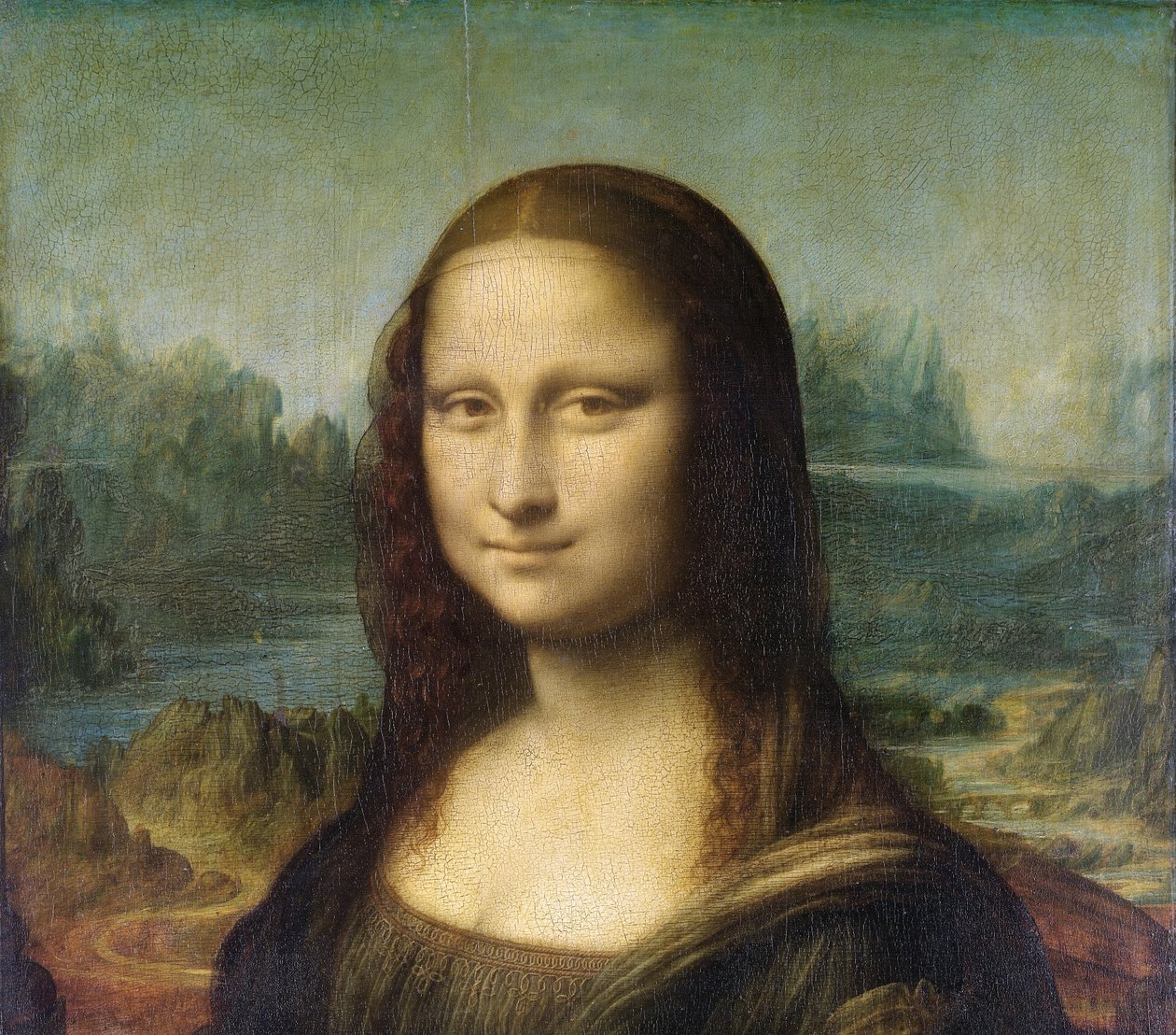 Mona Lisa, ok.1503-6 (detal 3179) autorstwa Leonardo da Vinci