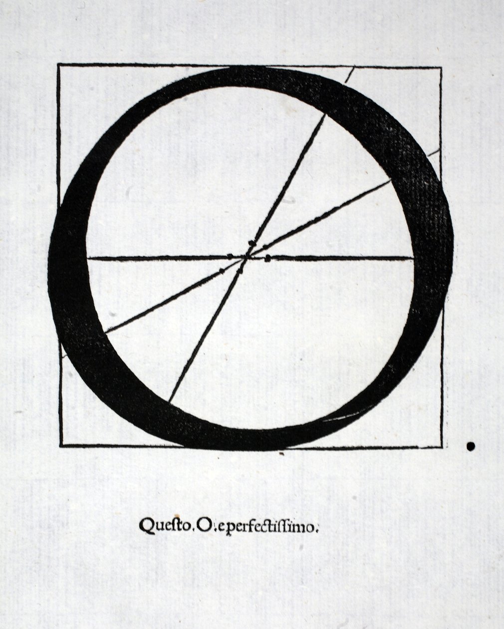 O, ilustracja z "Divina Proportione" Luca Pacioli (ok. 1445-1517), pierwotnie opublikowana. Wenecja, 1509 r. autorstwa Leonardo da Vinci
