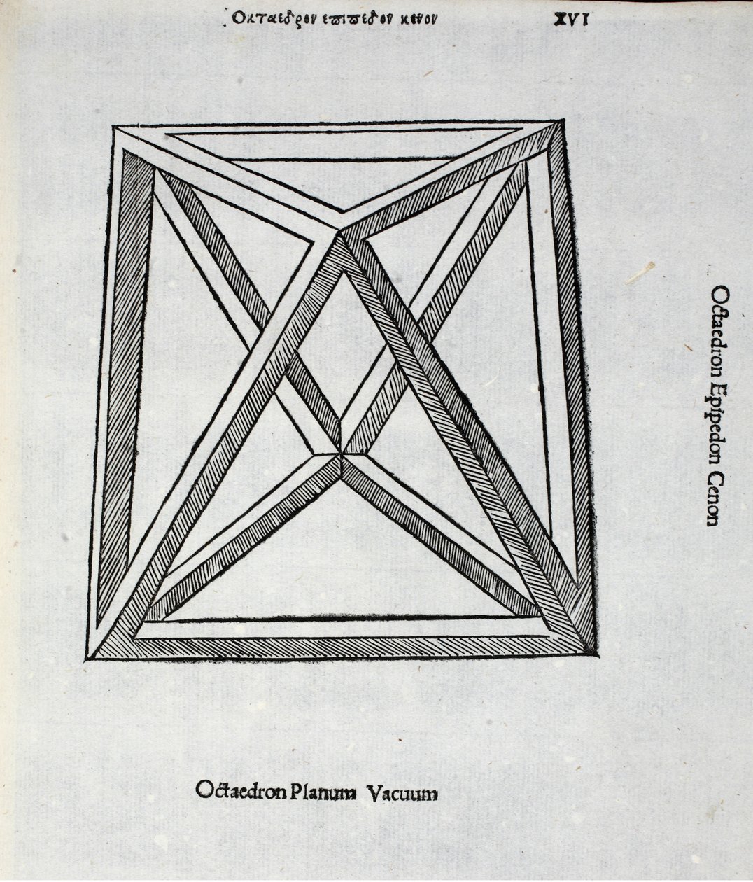 Próżnia samolotu Octocedron, ilustracja z „Divine Proportion” Luca Pacioli (c.1445-1517), pierwotnie wyd. Wenecja, 1509 autorstwa Leonardo da Vinci