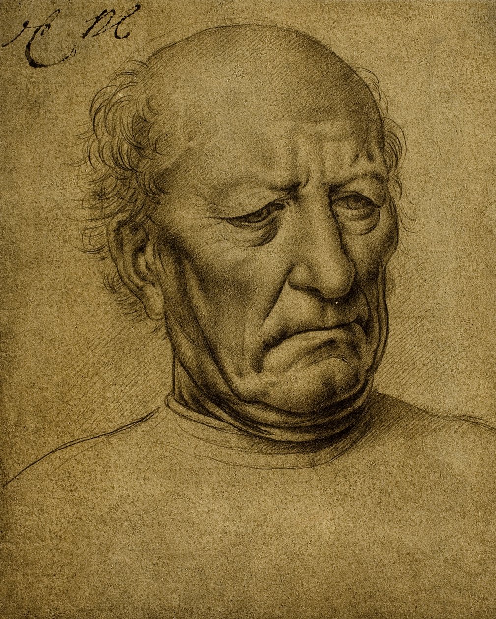 Starczy portret męski; rysunek Leonarda da Vinci. Luwr, Paryż autorstwa Leonardo da Vinci