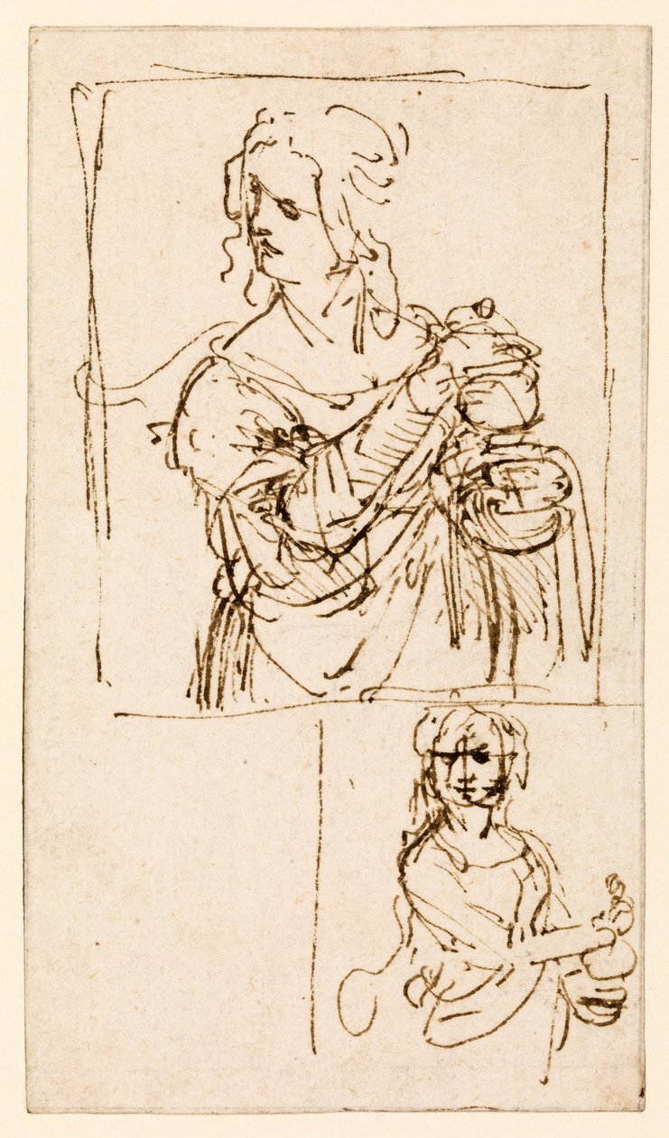Studia dla św. Marii Magdaleny, ok. 1480-83 autorstwa Leonardo da Vinci