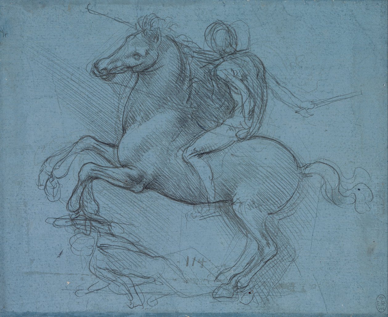 Studium pomnika jeździeckiego (recto) autorstwa Leonardo da Vinci
