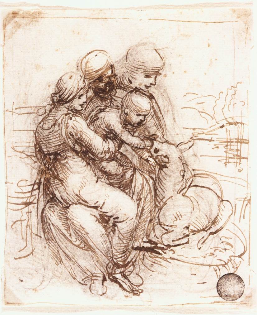 Studium św. Anny autorstwa Leonardo da Vinci