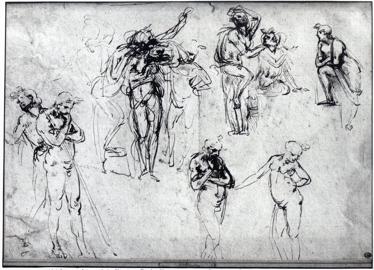 Studium nagich mężczyzn autorstwa Leonardo da Vinci