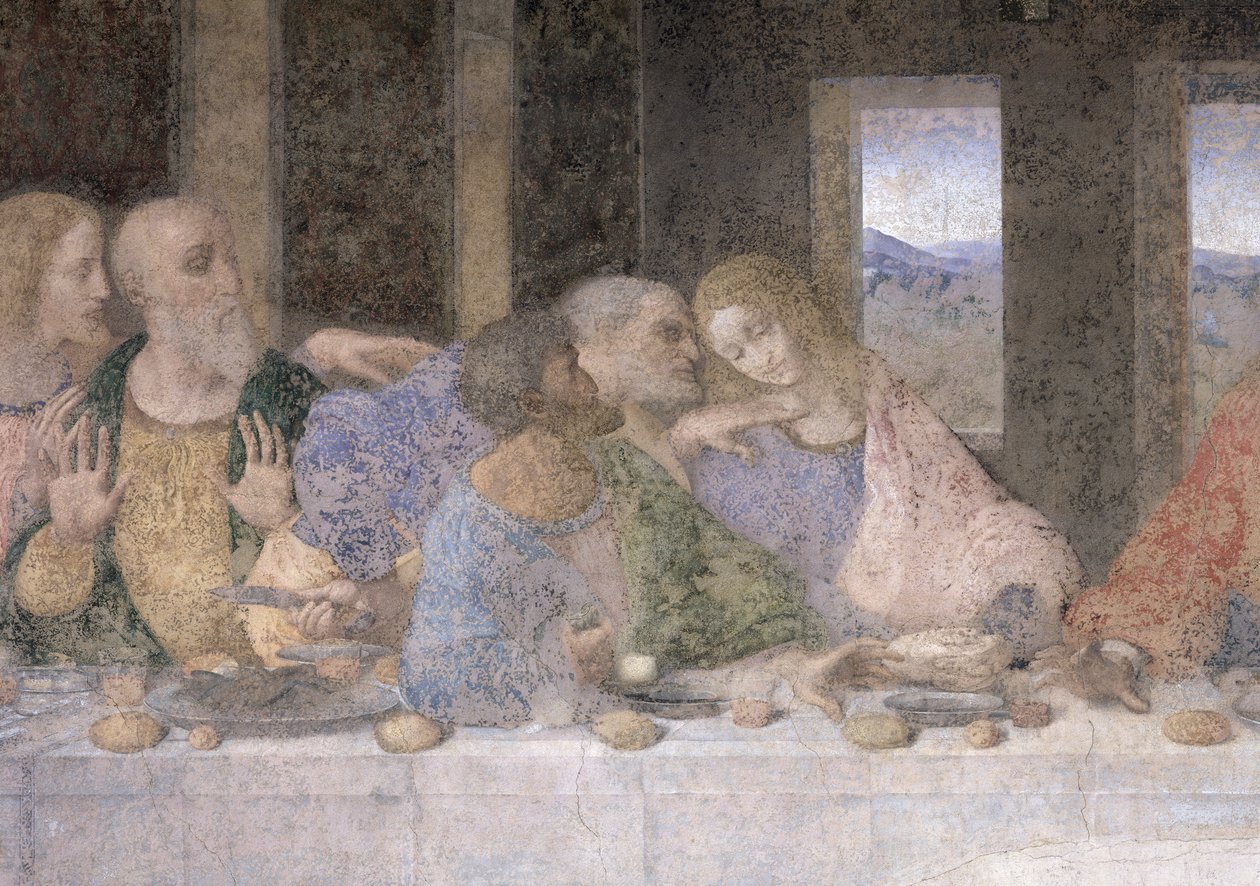 Ostatnia Wieczerza, 1495-97 (po renowacji) autorstwa Leonardo da Vinci