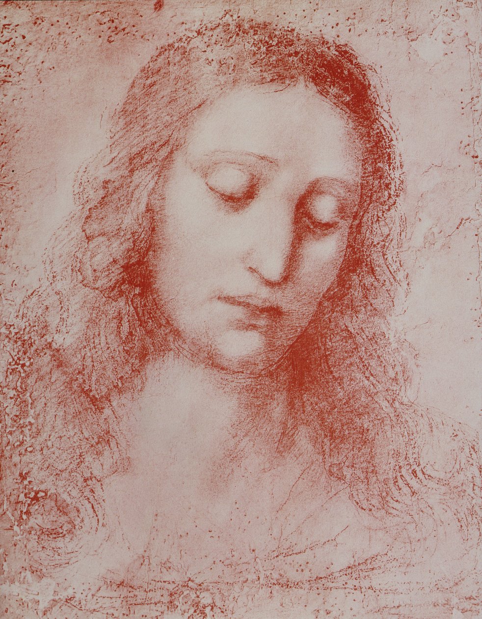 Odkupiciel (czerwona kreda na papierze) autorstwa Leonardo da Vinci