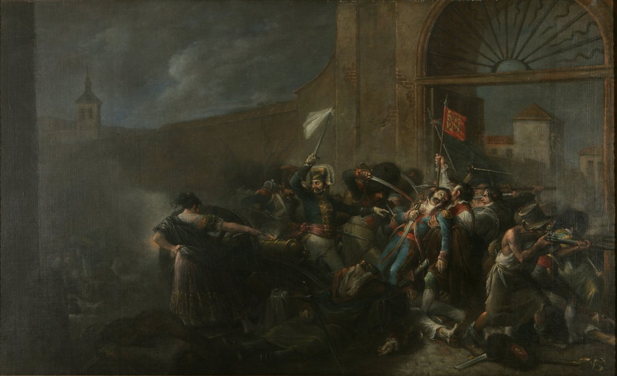 Śmierć Daoíza w Monteleón Artillery Ground autorstwa Leonardo Alenza