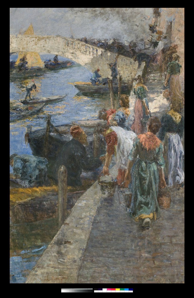 Pożar w Chioggii, 1905 autorstwa Leonardo Bazzaro