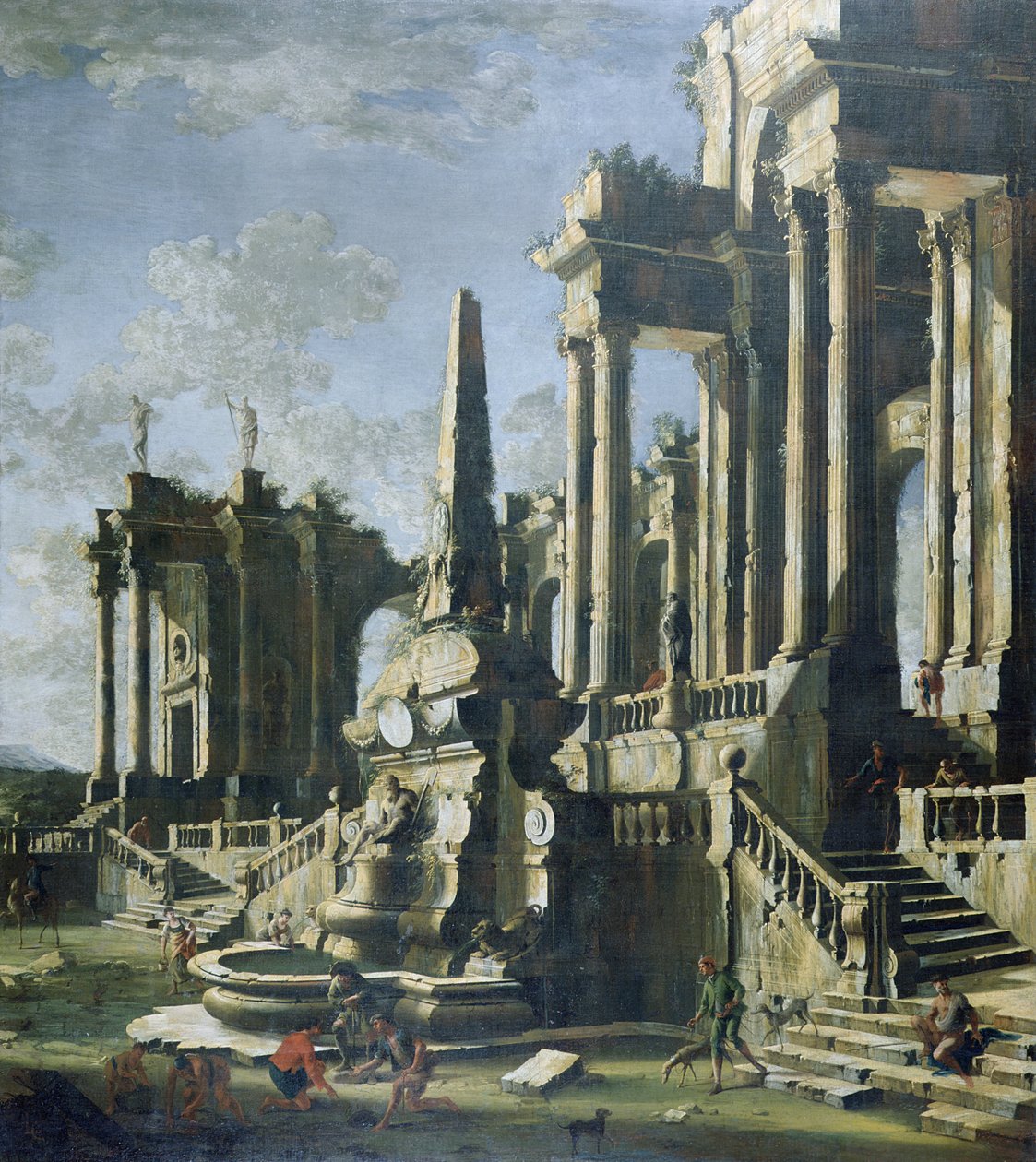 Wyimaginowane ruiny (olej na płótnie) autorstwa Leonardo Coccorante