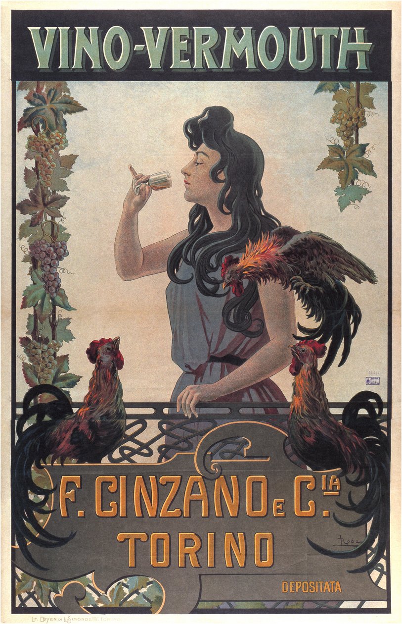 Reklama wermutu, ok. 1900 r. (druk) autorstwa Leonardo Roda