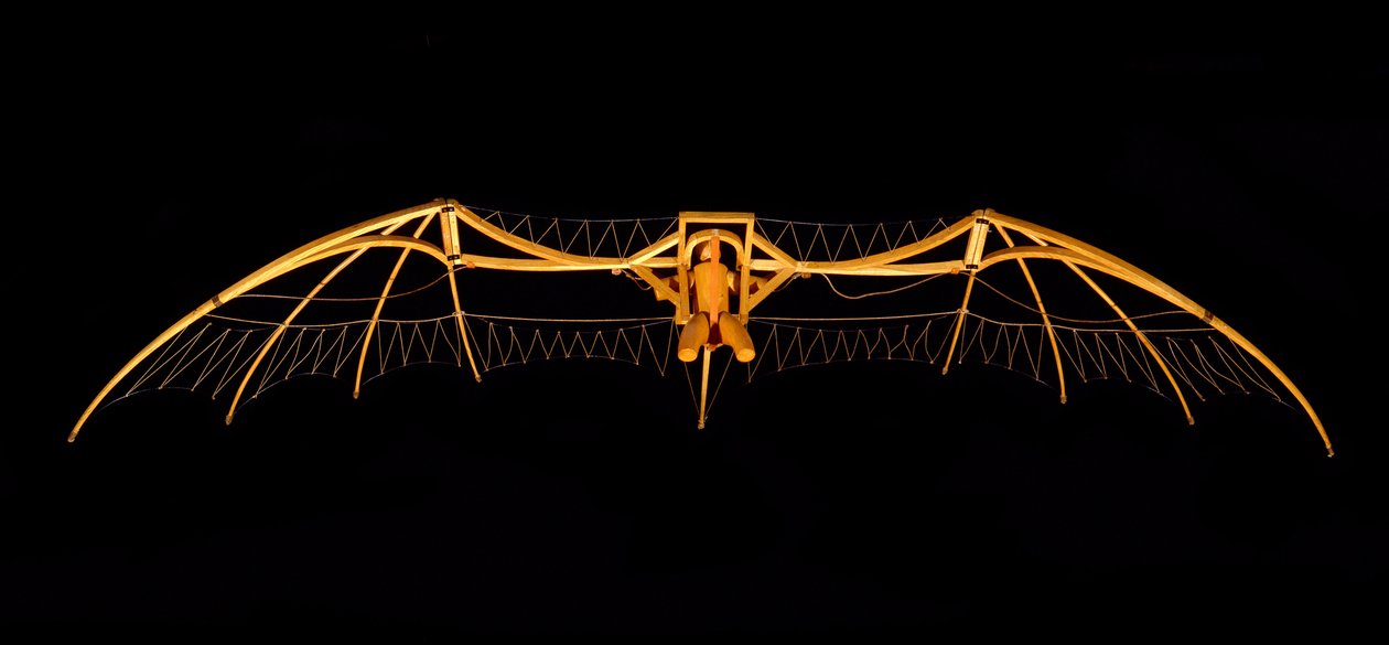 Model szybowca Leonarda da Vinci (Leonardo da Vinci) - Muzeum Nauki i Techniki Leonarda da Vinci, w Mediolanie autorstwa Leonardo da (after) Vinci