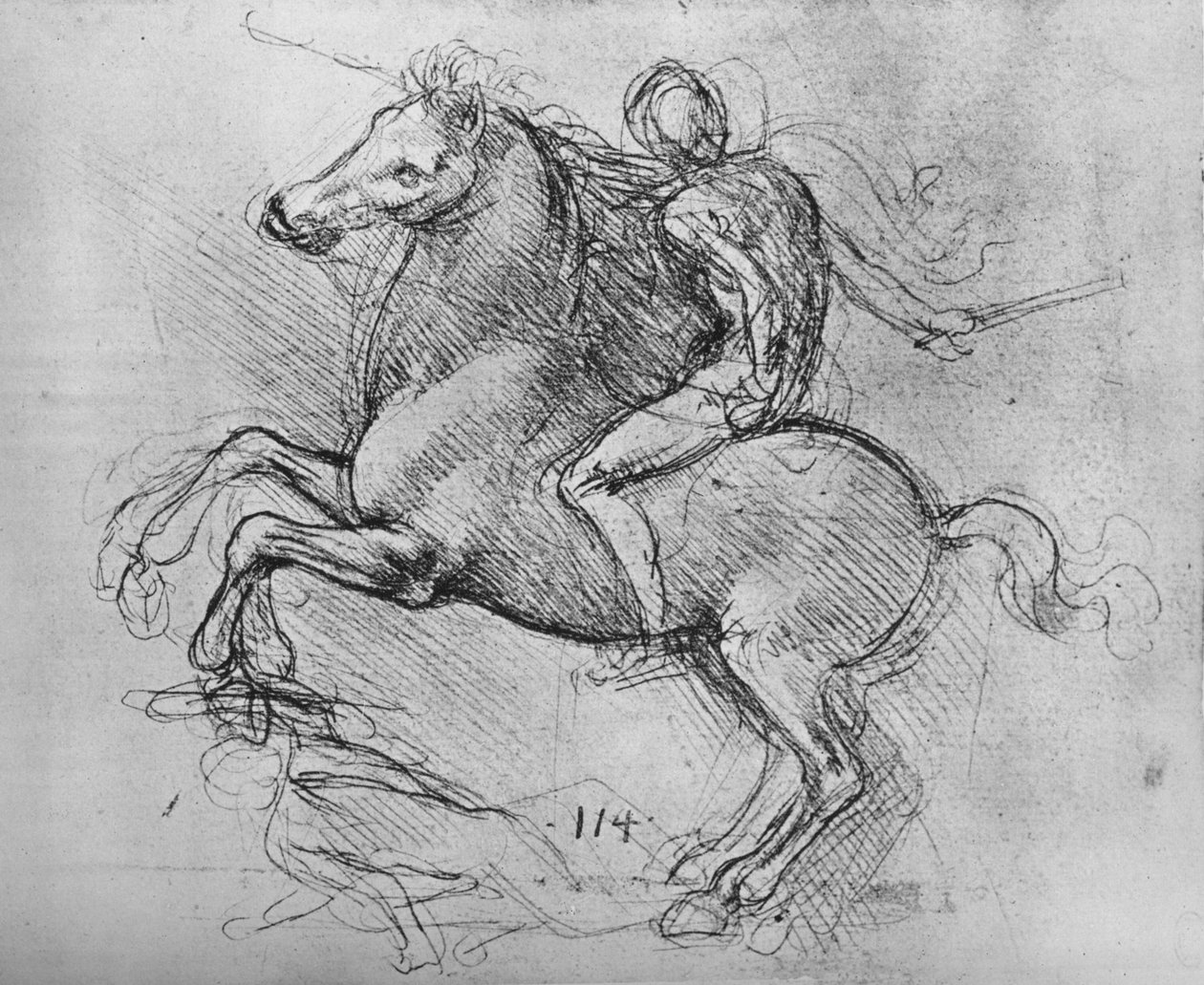 Jeździec depczący powalonego wroga, c1480 1945 autorstwa Leonardo da Vinci