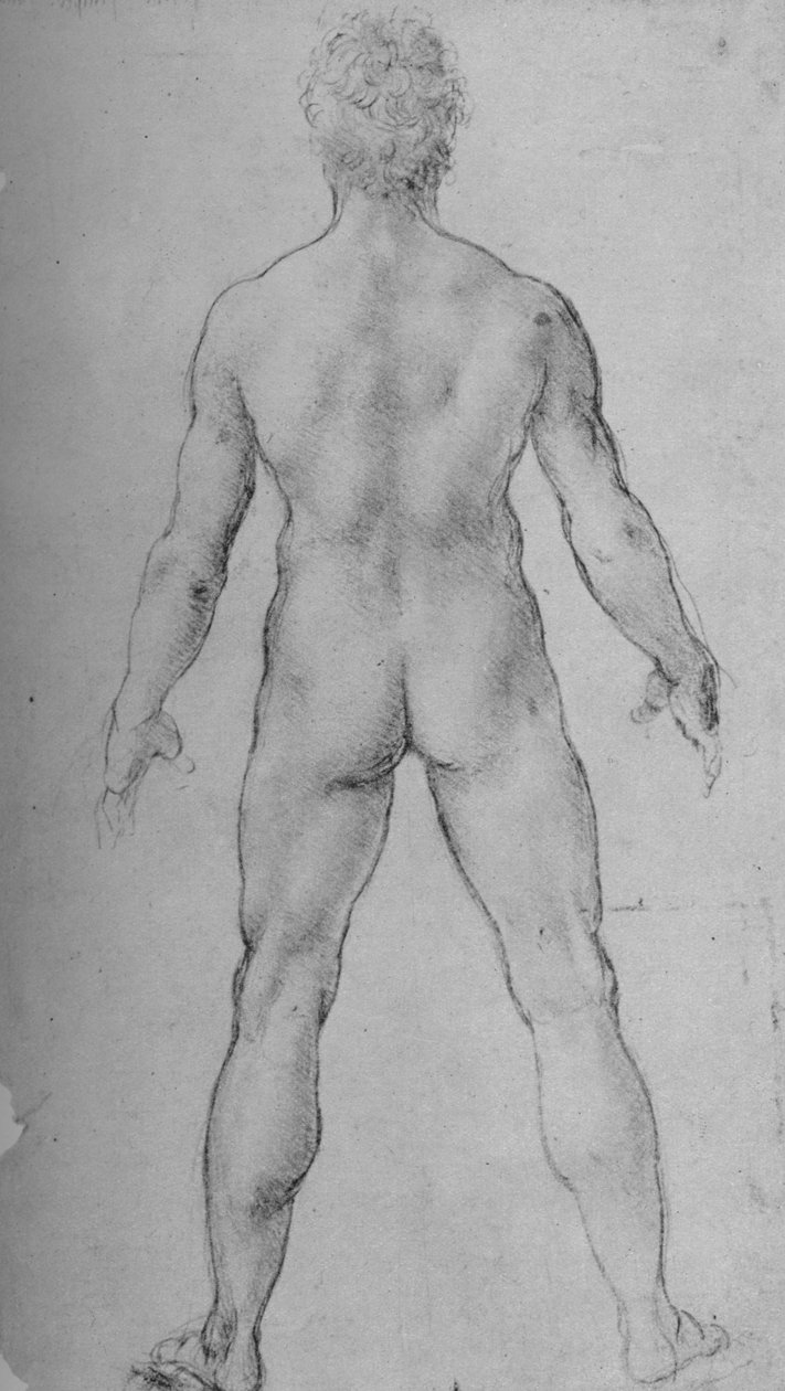 Nagi mężczyzna widziany z tyłu, c1480 1945 autorstwa Leonardo da Vinci