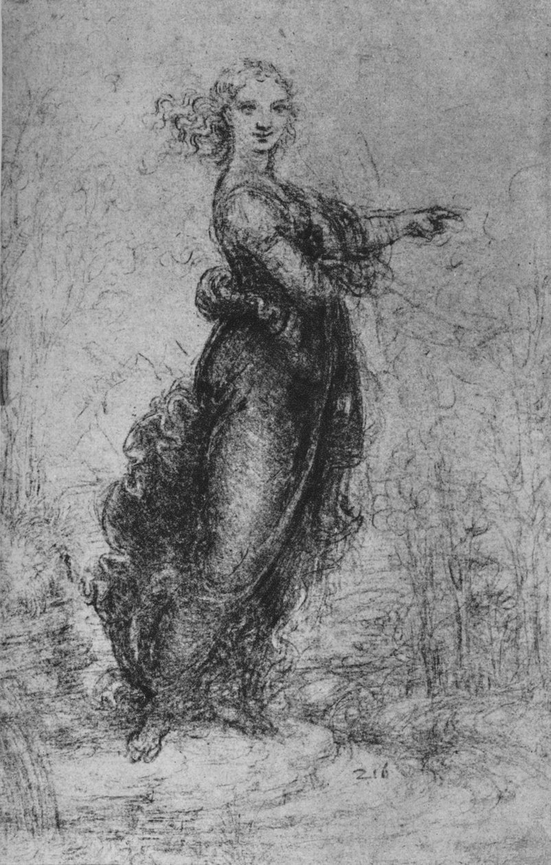 Młoda kobieta wskazująca, ok. 1480 1945 autorstwa Leonardo da Vinci