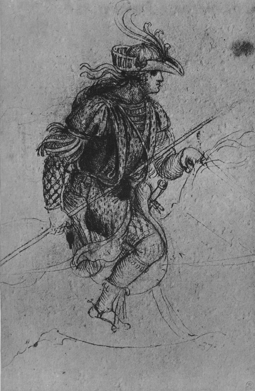 Młodość na koniu, ok. 1480 1945 r. autorstwa Leonardo da Vinci