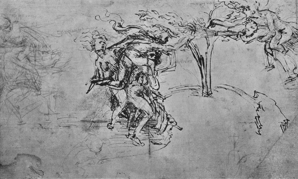 Alegoria niewdzięczności i zawiści, ok. 1480 1945 r autorstwa Leonardo da Vinci