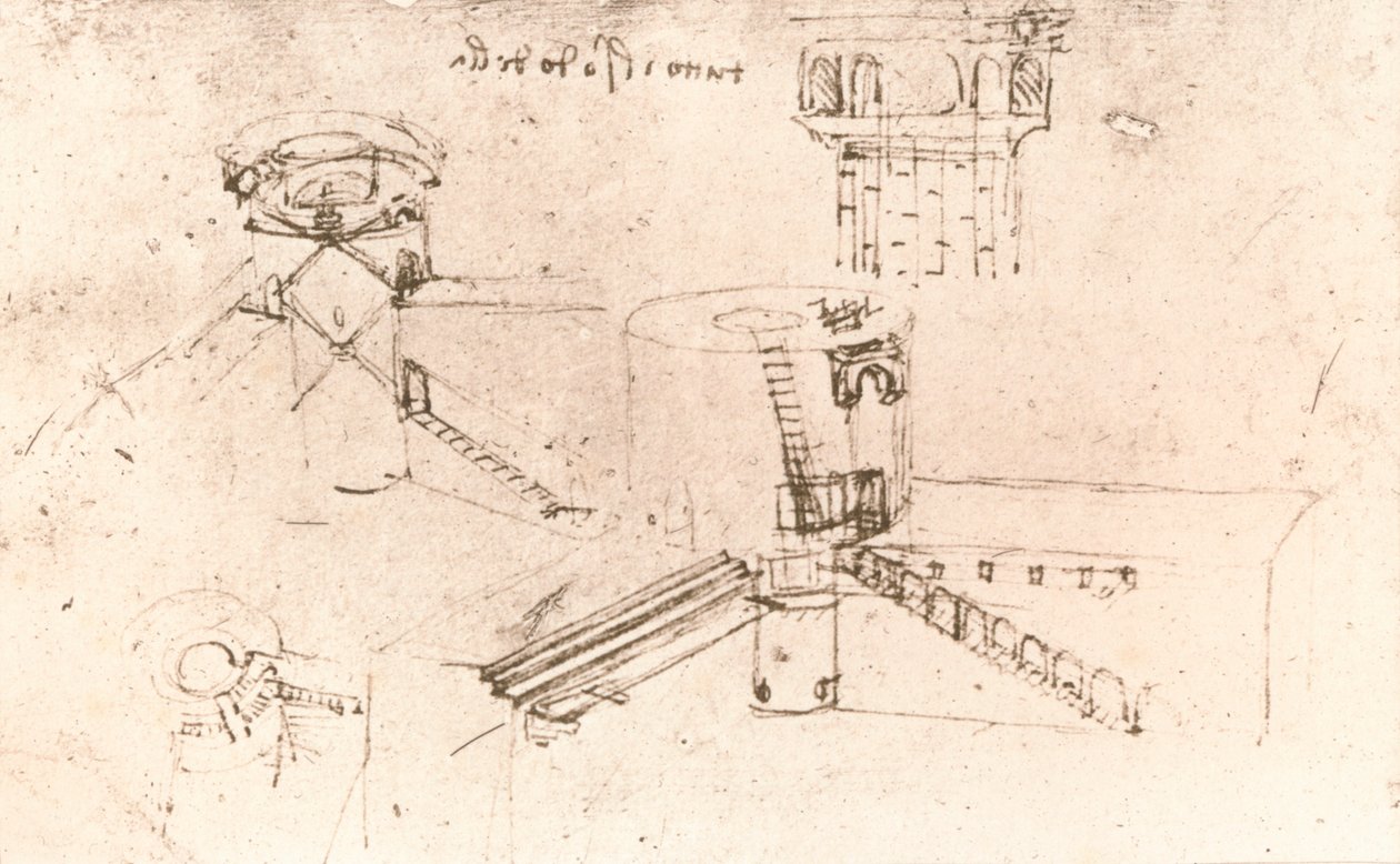 Architektura dla zamków, c1472-c1519 1883 autorstwa Leonardo da Vinci