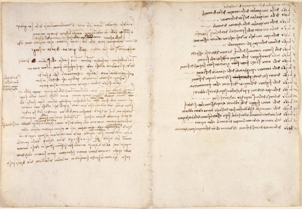 Arundel 263, f.58v, f.45, Notatki o wodzie, z „Codex Arundel” (pióro i atrament na papierze) autorstwa Leonardo da Vinci