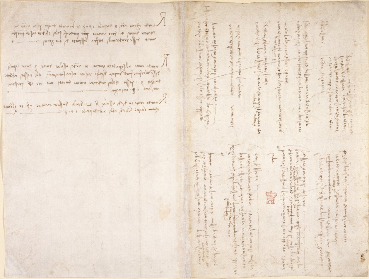 Arundel 263, ff.229v, f.226 Notatki Leonarda da Vinci z „Codex Arundel” (pióro i atrament na papierze) autorstwa Leonardo da Vinci