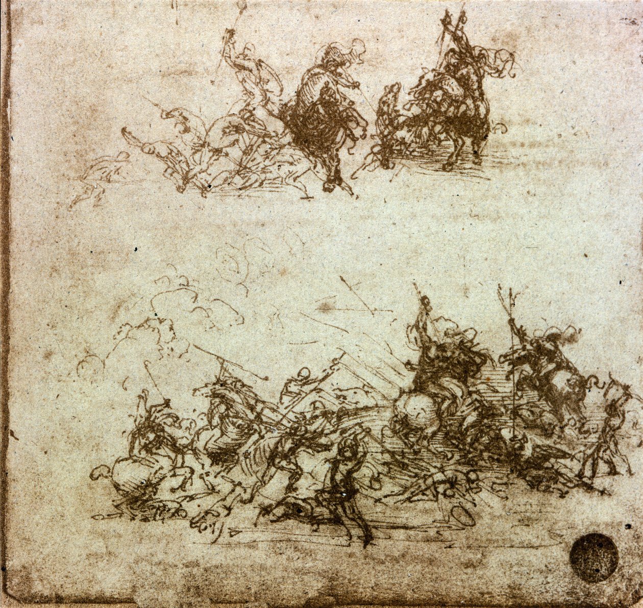 Bitwa pod jeźdźcami Studium bitwy pod Anghiari autorstwa Leonardo da Vinci