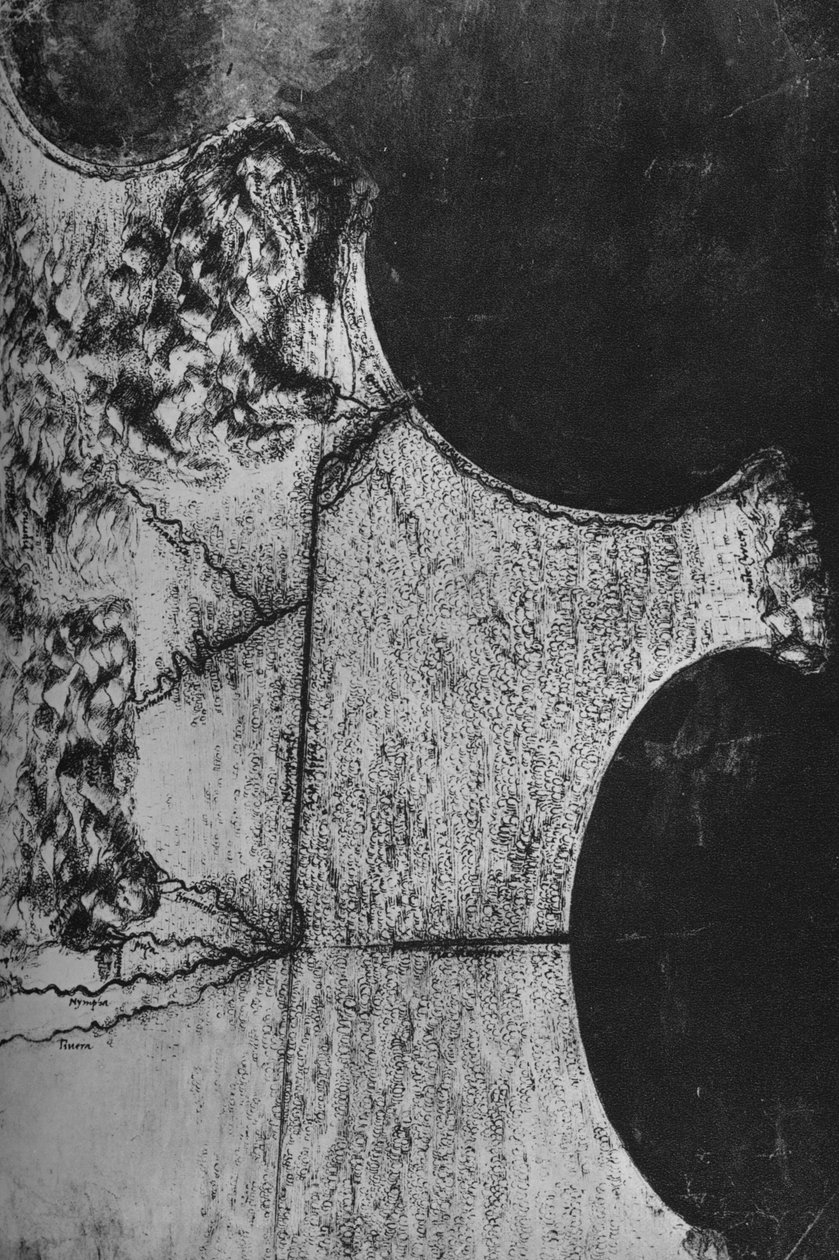 Widok z lotu ptaka na wybrzeże Włoch, na północ od Terraciny, ok. 1480 1945 r. autorstwa Leonardo da Vinci