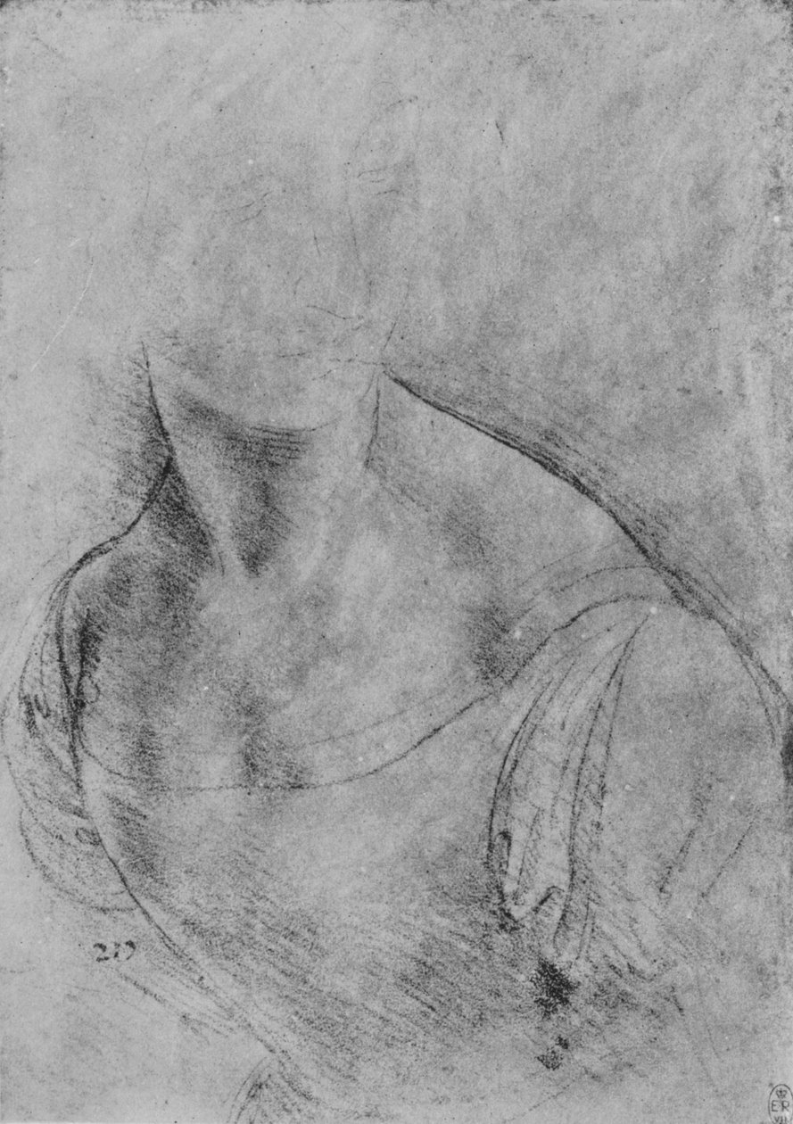Popiersie kobiety zwróconej w lewo, lekko zaznaczona głowa, c1480 1945 autorstwa Leonardo da Vinci