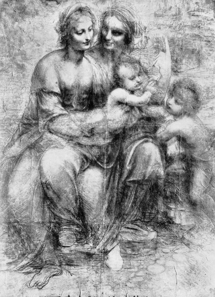 Rysunek św. Anny z Madonną z Dzieciątkiem i św. Janem, XV w. 1930. autorstwa Leonardo da Vinci