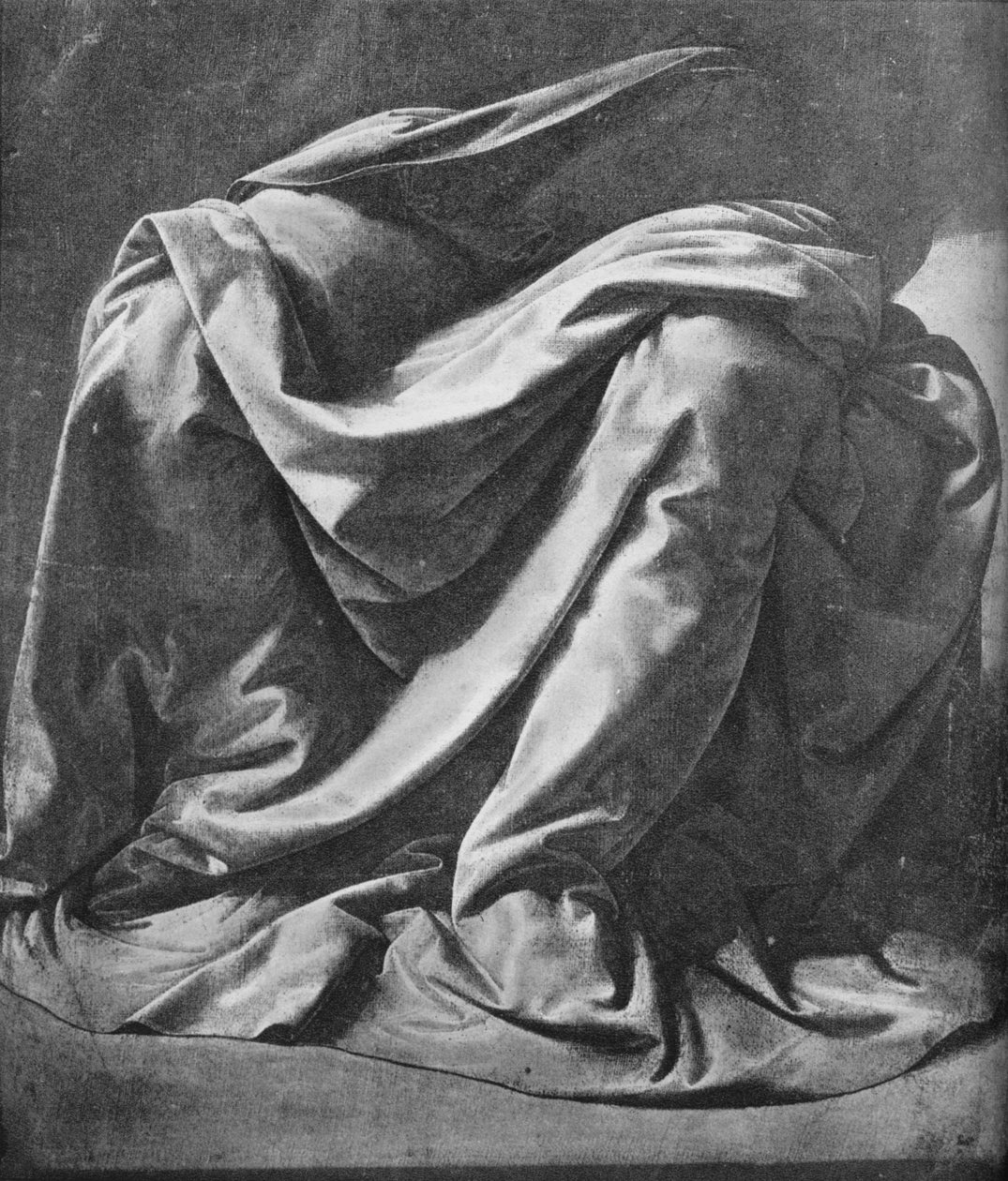 Odlew draperii na nogi siedzącej postaci, 1470-1484 1945 autorstwa Leonardo da Vinci