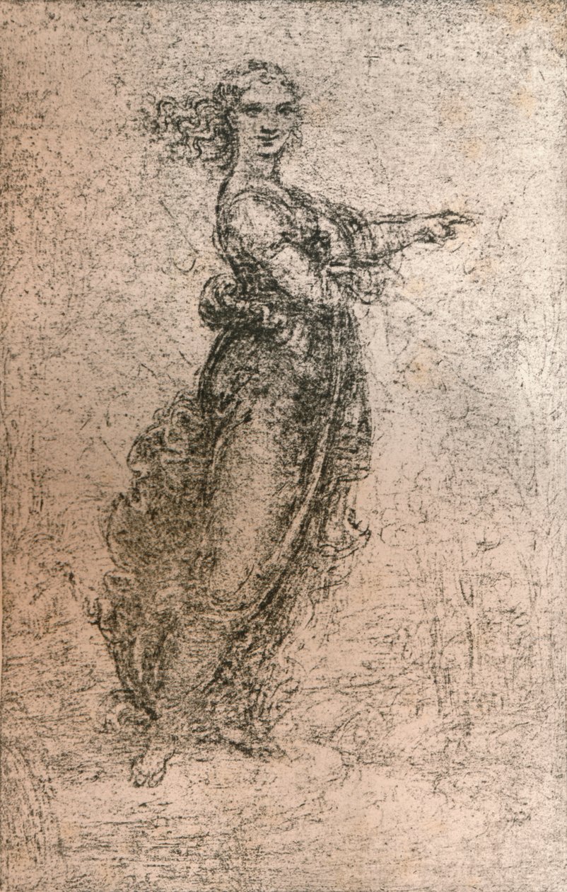 Rysunek węglem postaci kobiecej, c1472-c1519 1883 autorstwa Leonardo da Vinci