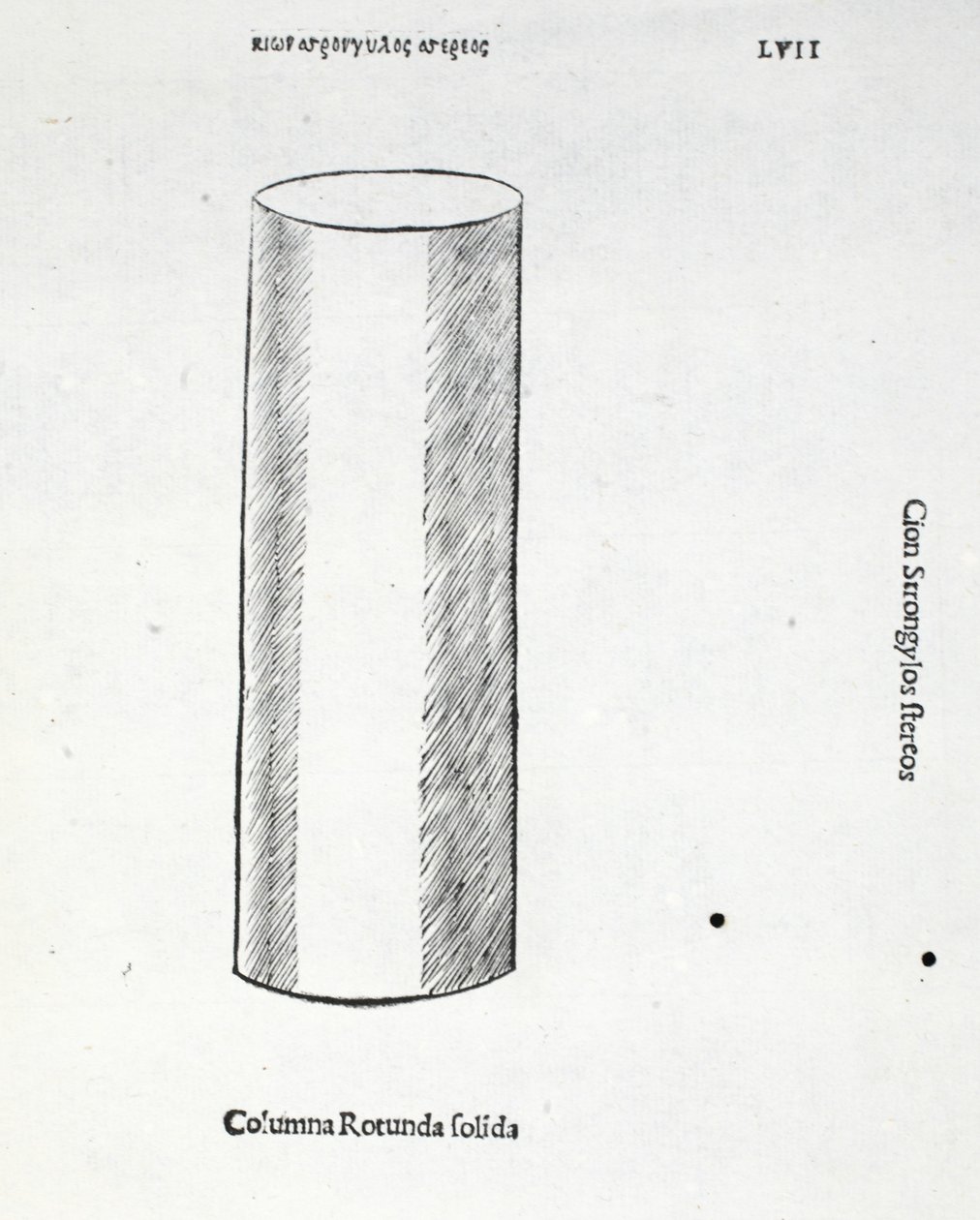 Solid Round Column, ilustracja z „Boskiej proporcji” Luca Pacioli (ok. 1445-1517), pierwotnie wyd. Wenecja, 1509 autorstwa Leonardo da Vinci
