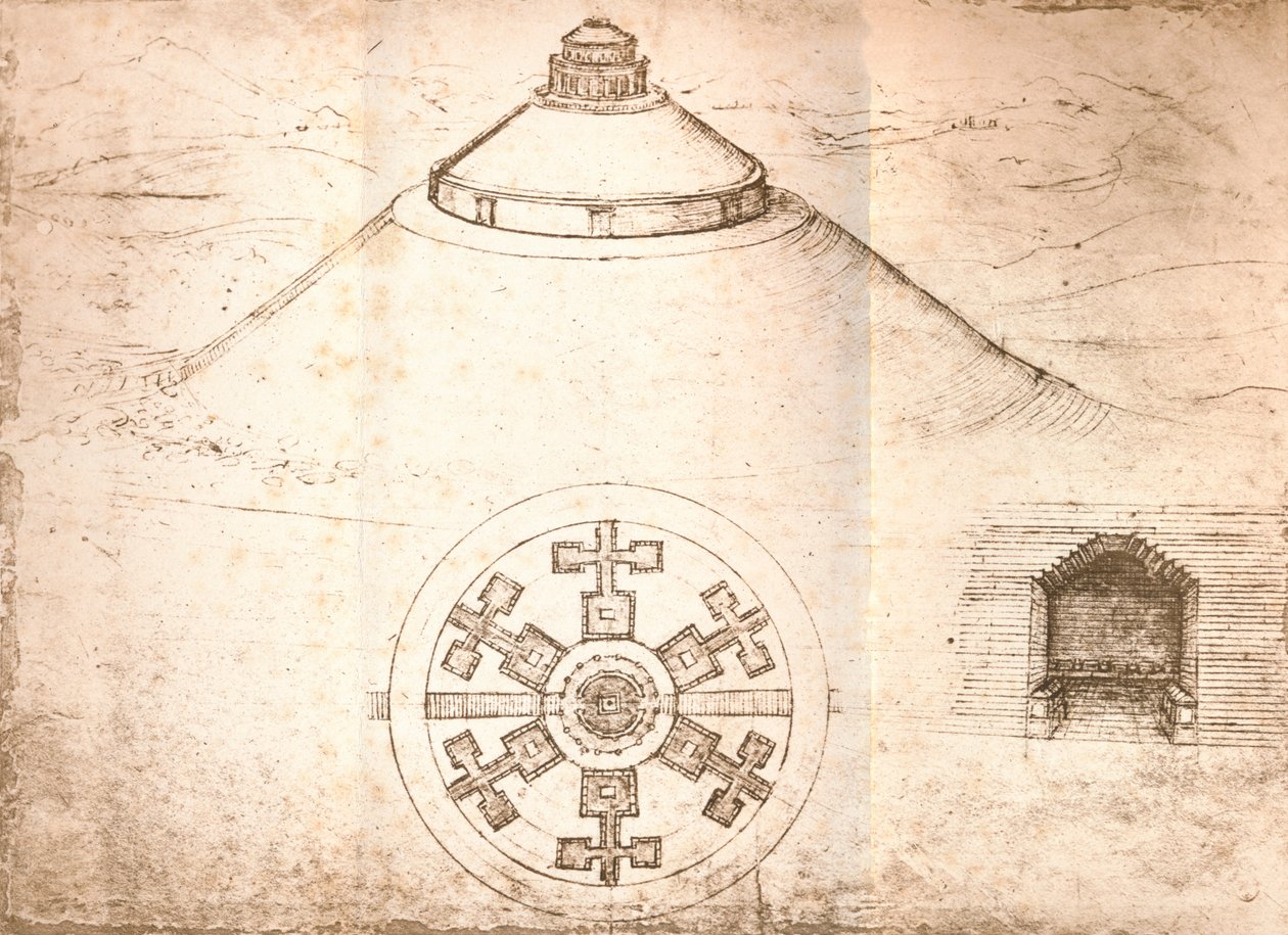 Projekt mauzoleum, c1472-c1519 1883 autorstwa Leonardo da Vinci