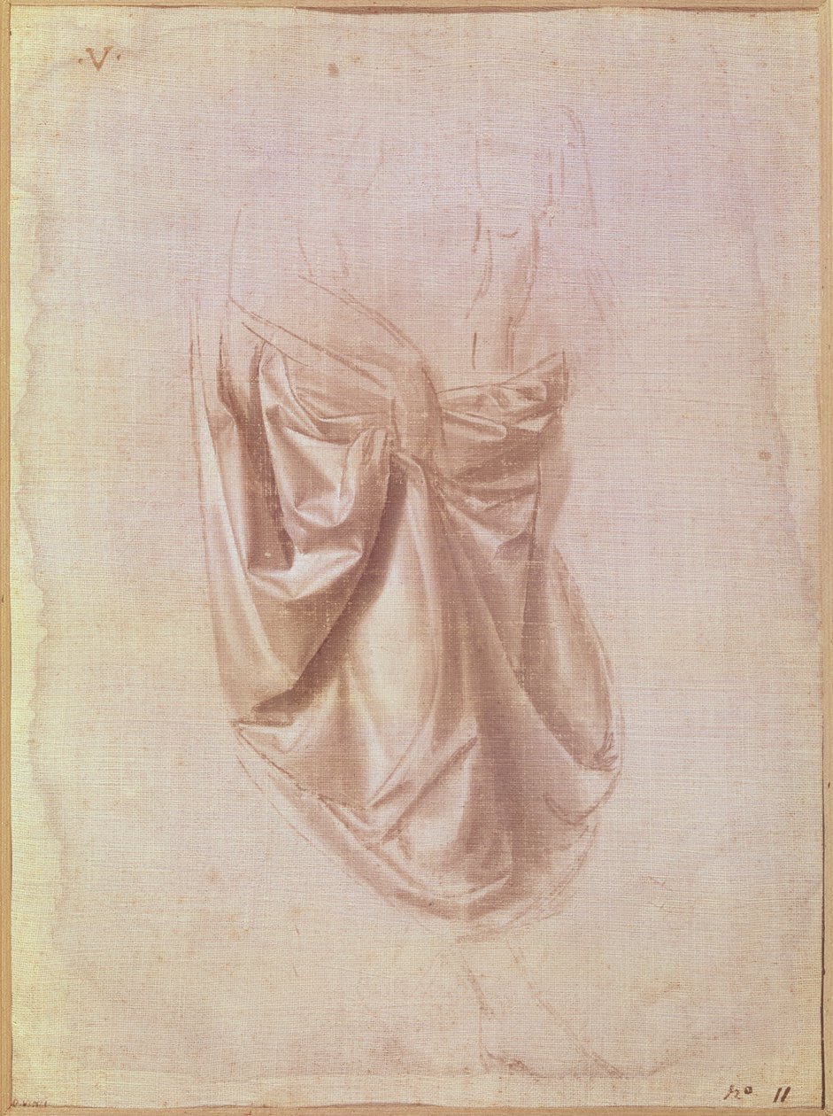 Studium draperii (gwasz na płótnie) autorstwa Leonardo da Vinci