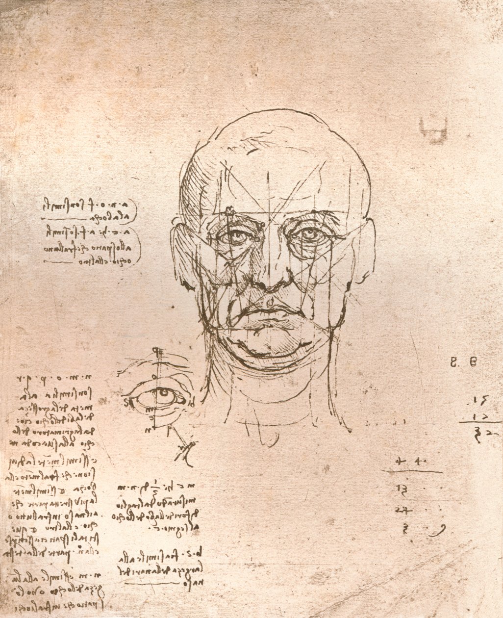 Rysunek ilustrujący teorię proporcji w postaci ludzkiej, c1472-c1519 1883 autorstwa Leonardo da Vinci