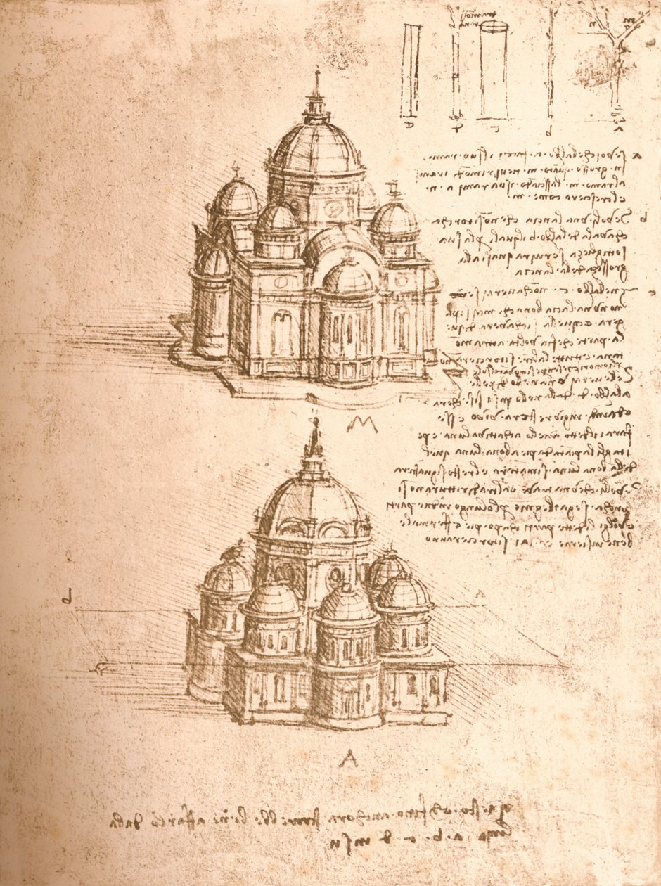 Rysunek kościołów, c1472-c1519 1883 autorstwa Leonardo da Vinci