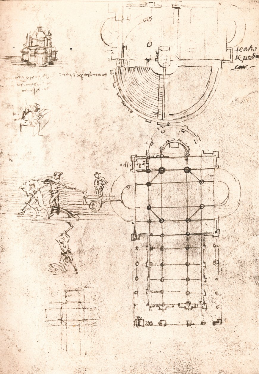 Rysunek kościołów, c1472-c1519 1883 autorstwa Leonardo da Vinci