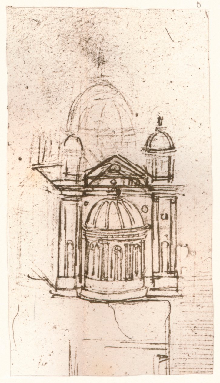 Rysunek architektury kościelnej, c1472-c1519 1883 autorstwa Leonardo da Vinci