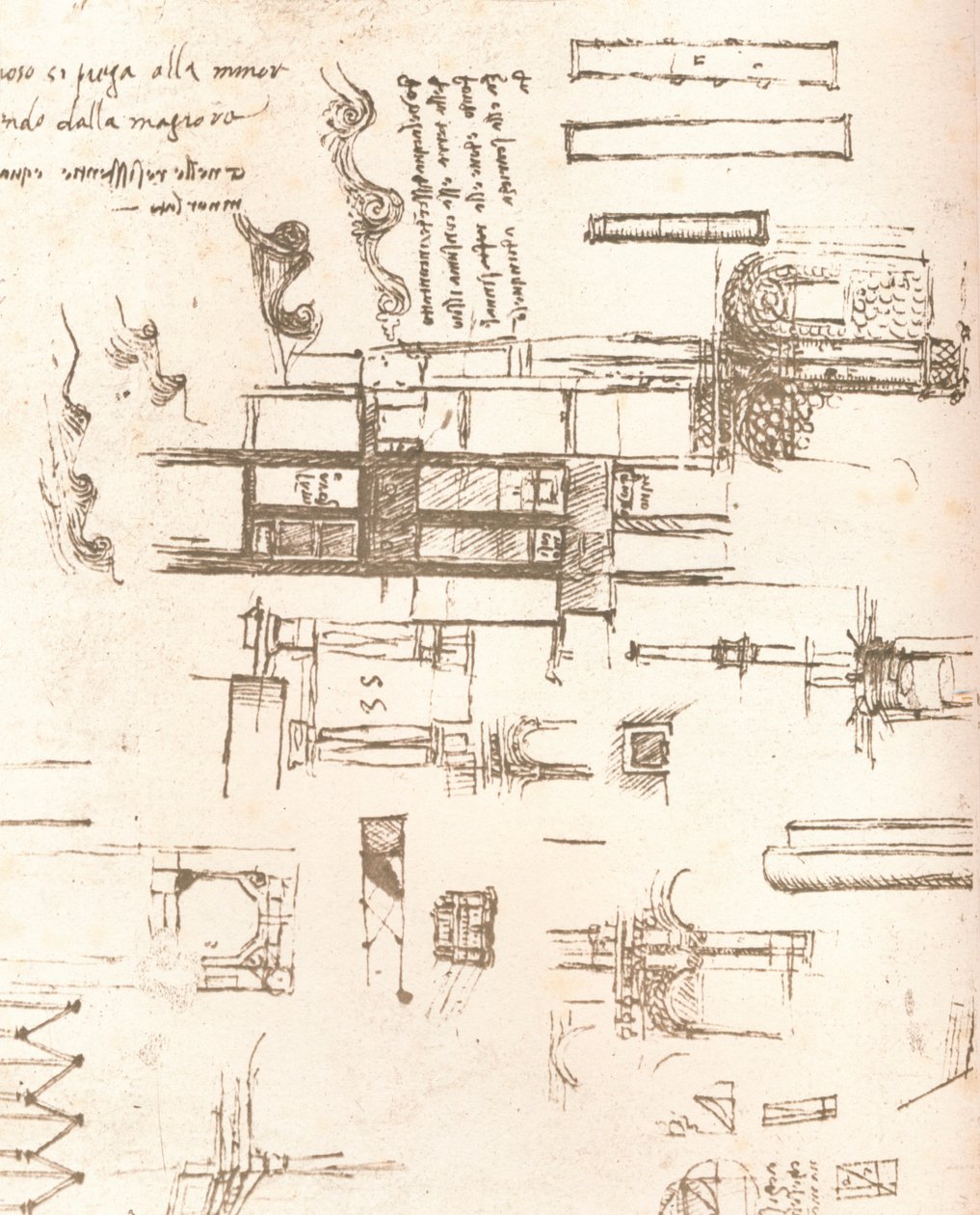 Rysunki projektów zamków i willi, c1472-c1519 1883 autorstwa Leonardo da Vinci