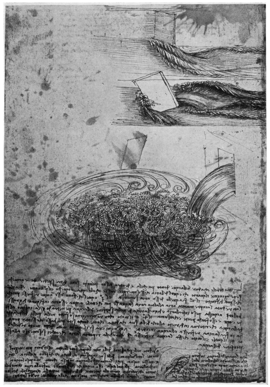 Przepływ wirów w wodospadzie, 1509-1511 1954. autorstwa Leonardo da Vinci
