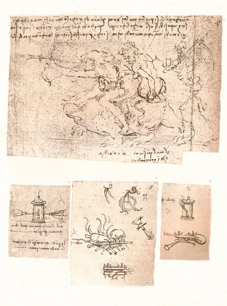 Cztery rysunki przedstawień alegorycznych, c1472-c1519 1883 autorstwa Leonardo da Vinci