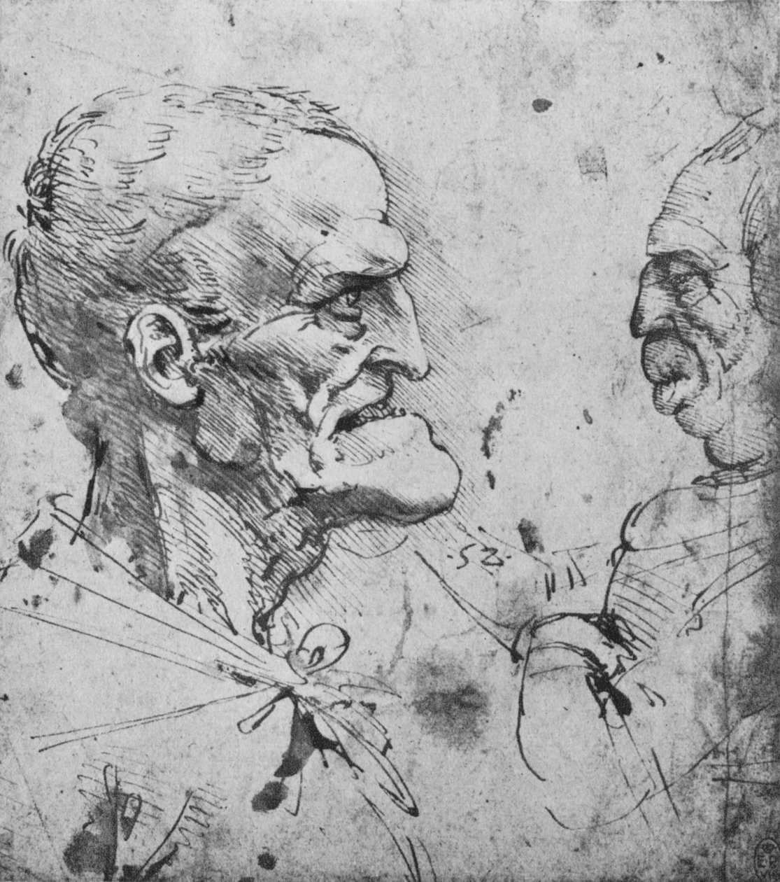 Groteskowe sylwetki mężczyzny i kobiety, ok. 1480 1945 autorstwa Leonardo da Vinci