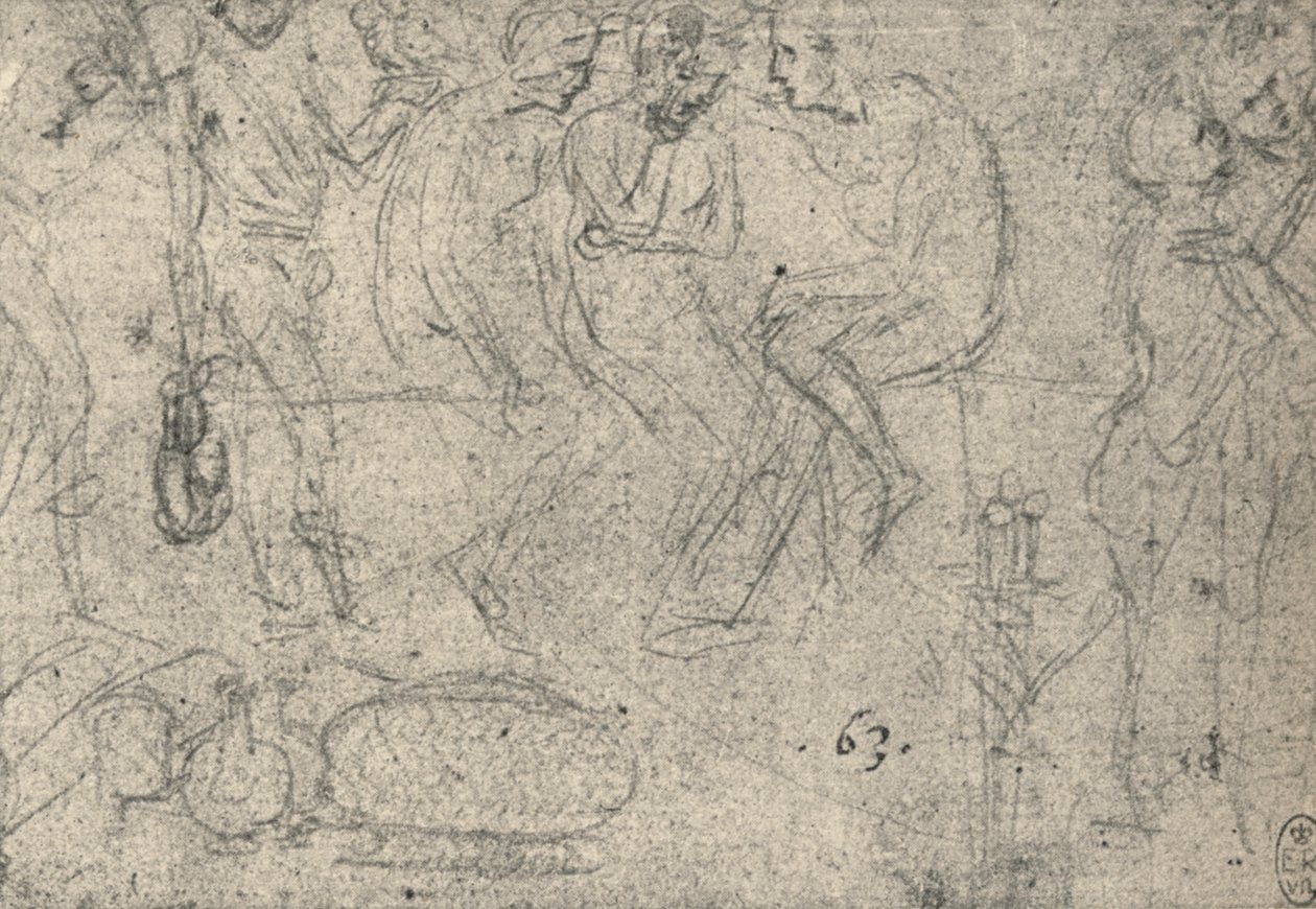Grupa postaci w rozmowie, ok. 1480 1945 r autorstwa Leonardo da Vinci