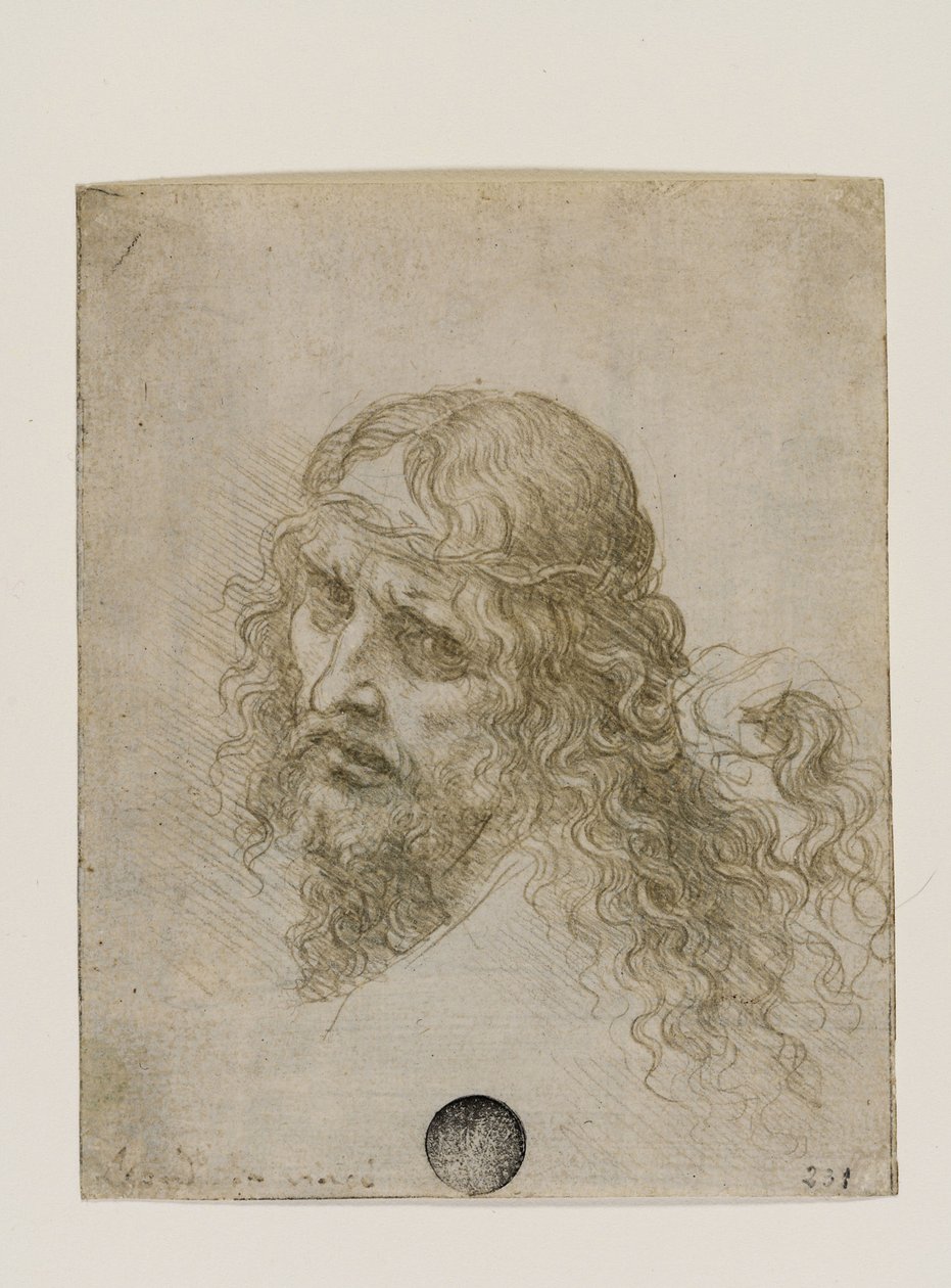 Głowa Chrystusa ukoronowana cierniami, ok. 1930 r. 1500. autorstwa Leonardo da Vinci