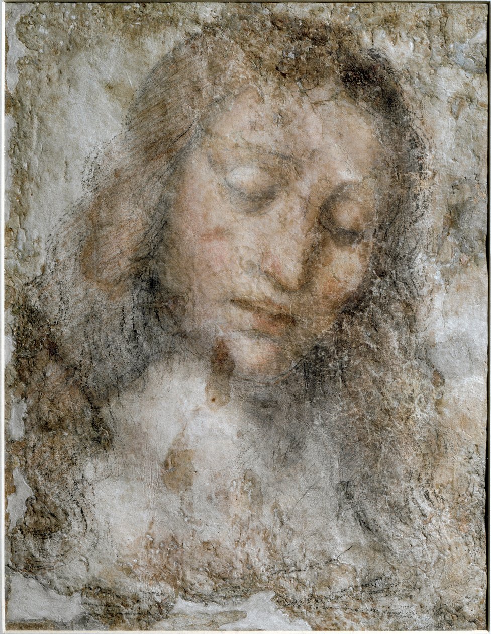 Głowa Chrystusa Odkupiciela - rysunek autorstwa Leonardo da Vinci