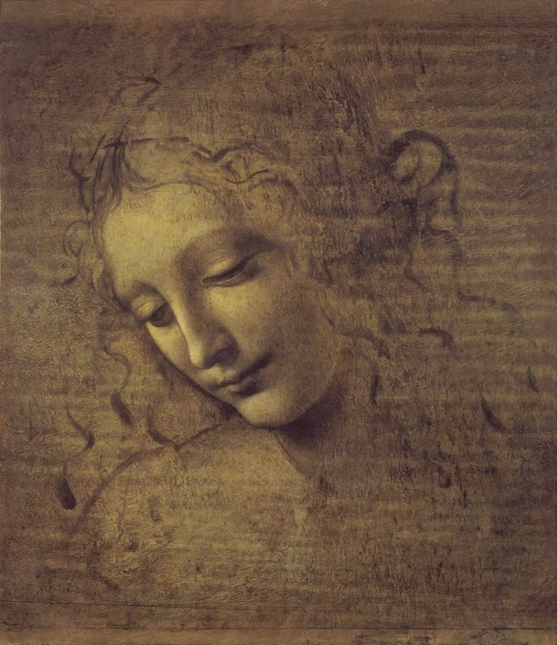 Głowa kobiety La Scapigliata, 1500s autorstwa Leonardo da Vinci