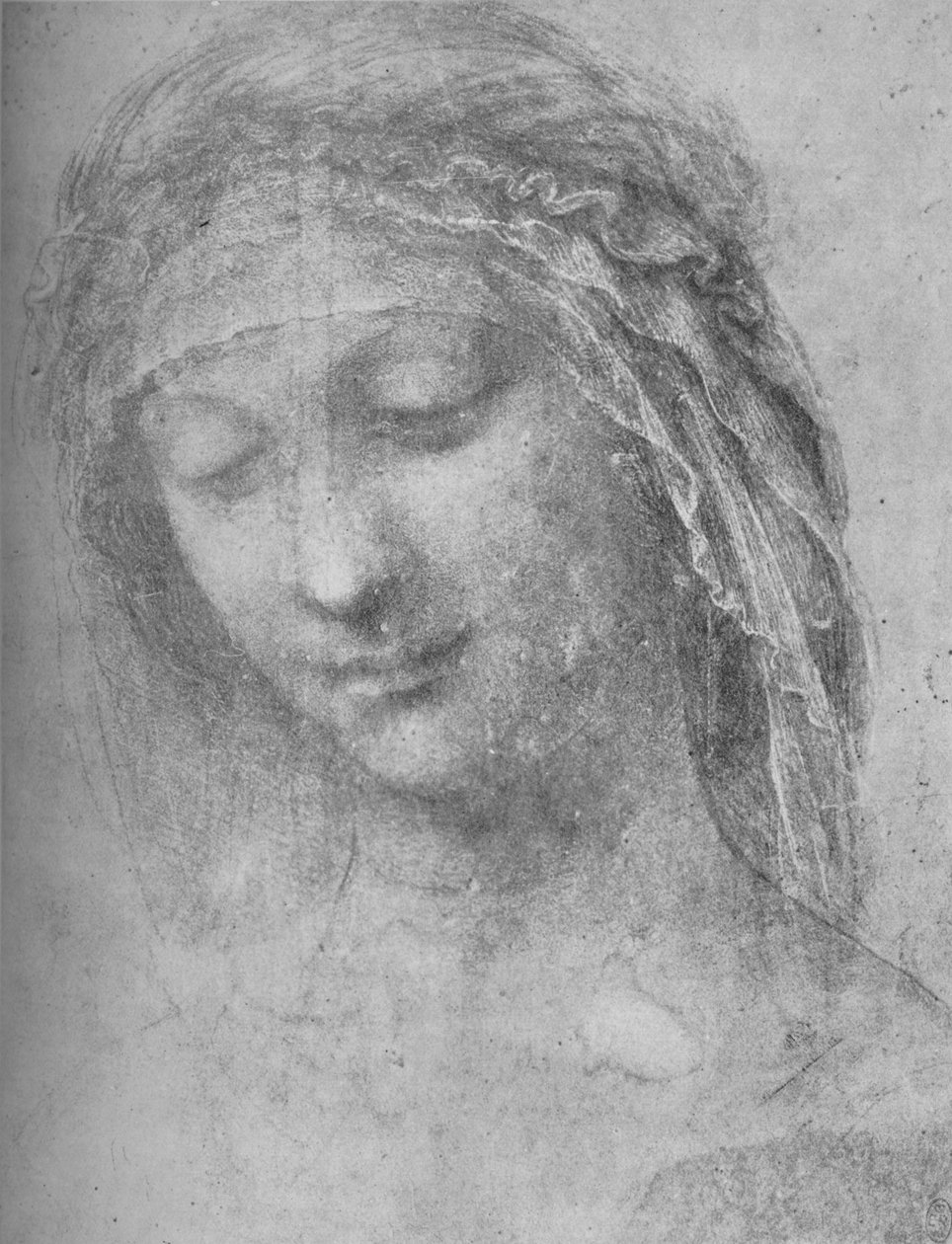 Głowa kobiety trzy czwarte na lewo, ok. 1480 1945 autorstwa Leonardo da Vinci