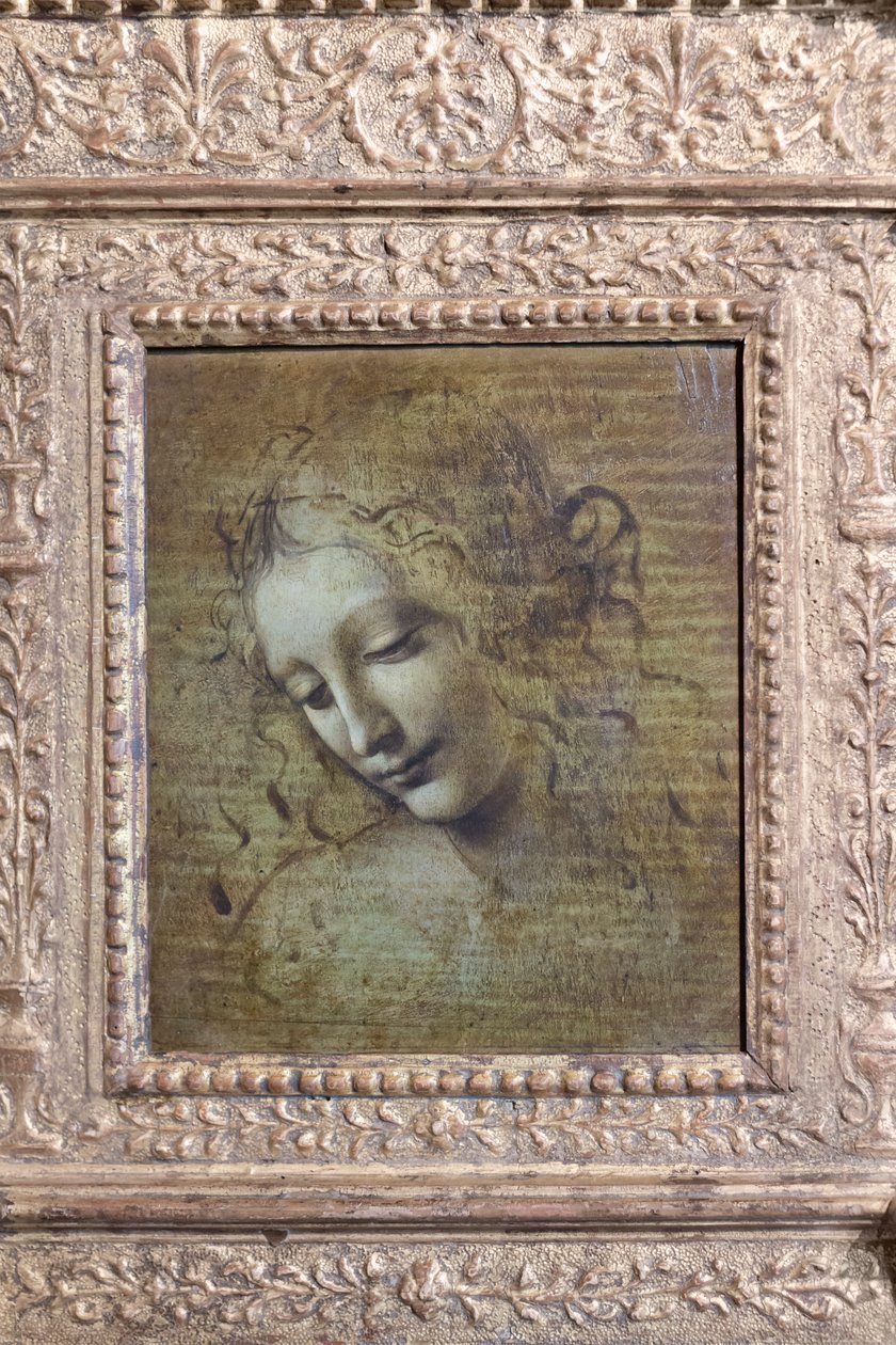 Głowa kobiety, zwana "la scapigliata", ok. 1492-1501 (olej na płycie) autorstwa Leonardo da Vinci